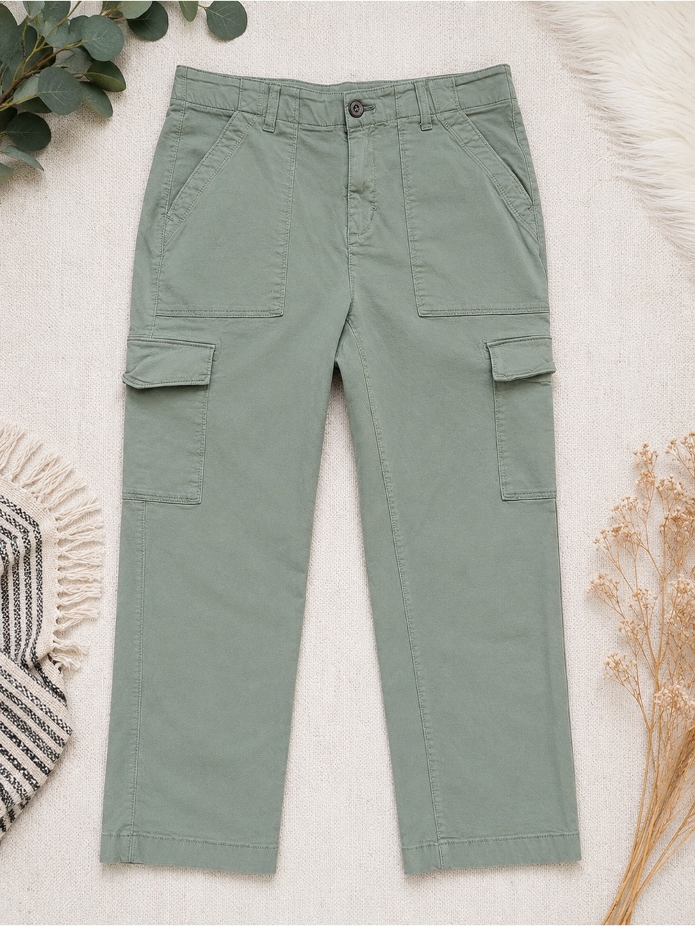 Denver Hayes Sage Green Cargo Utility Pants Size 6